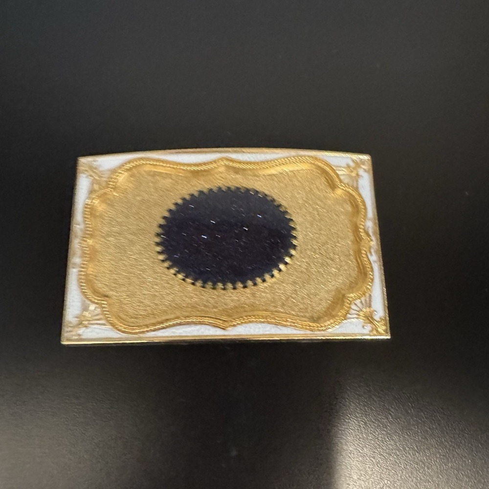 Black Agate Stone Belt‎ Buckle Western & Cowboy Design Gold Tone White